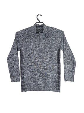 Mens Kyodan Gray 1/4 Zip Pullover Long Sleeve Nylon Polyester Blend Size XL